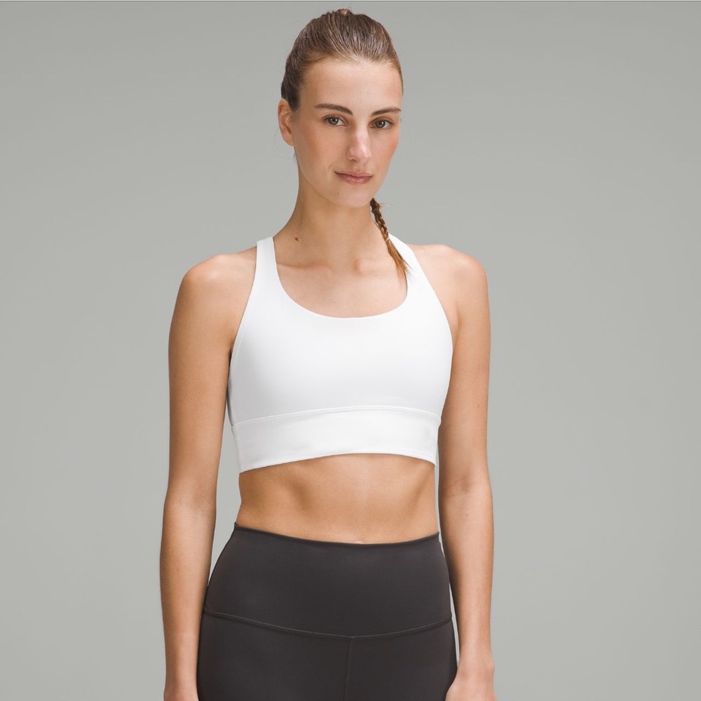 Lululemon white longline energy sports bra size 6